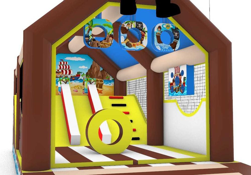 Insuflável canhão de bola pirata (novo)