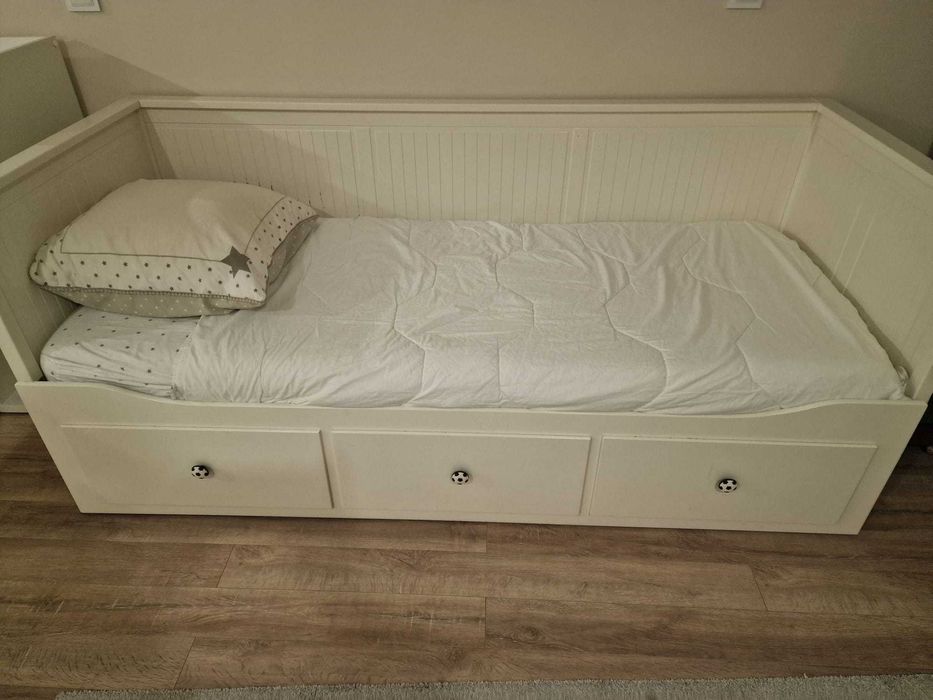 Cama individual / dupla c/3 gavetas / 1 colchão, branco