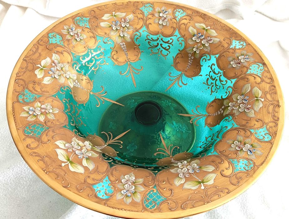 Magnífica centro mesa Italiano Cristal Murano