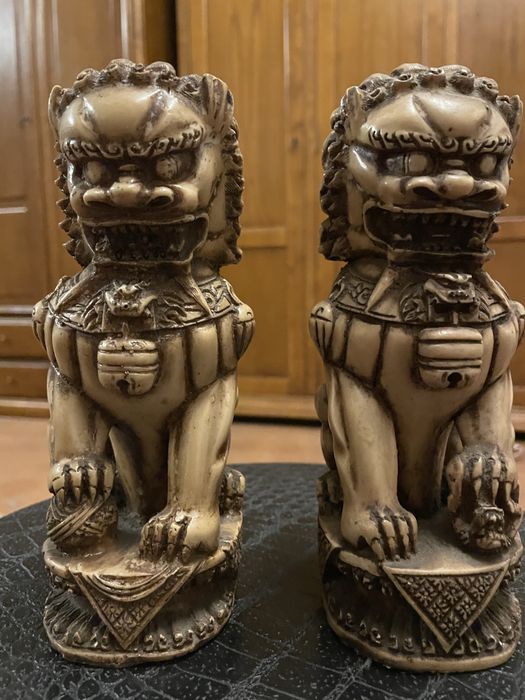 2 Estàtuas de cães Foo - Figuras mitológicas da China