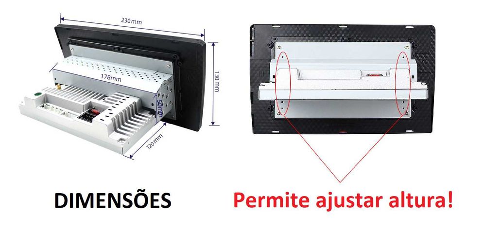 (NOVO) Rádio 1DIN • 9 " Polegadas • ANDROID (4/32GB) • Câmera • GPS