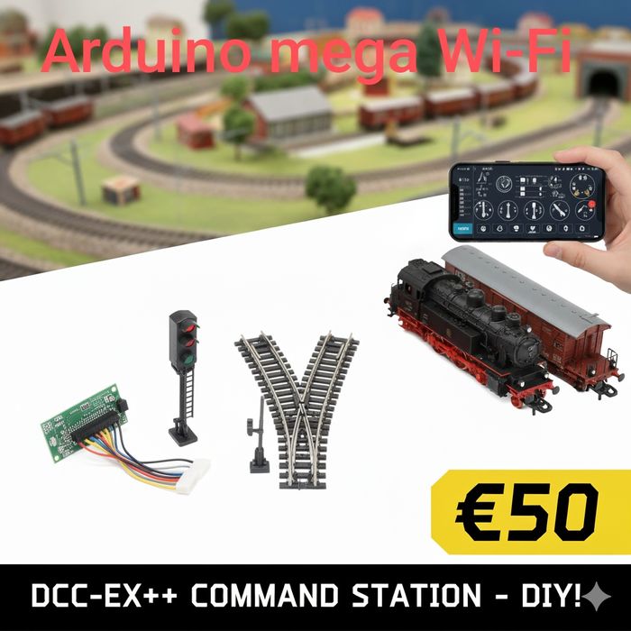 DCC-EX ++ командна станція  Wi-Fi (як Z21 Roco, Piko) залізниці H0