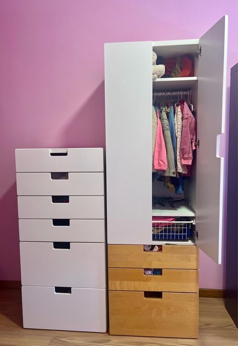 Moveis quarto criança Ikea, cor branco e madeira