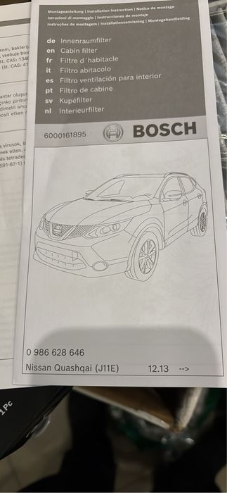 Nissan Quashqai 2013 filtro Habitáculo