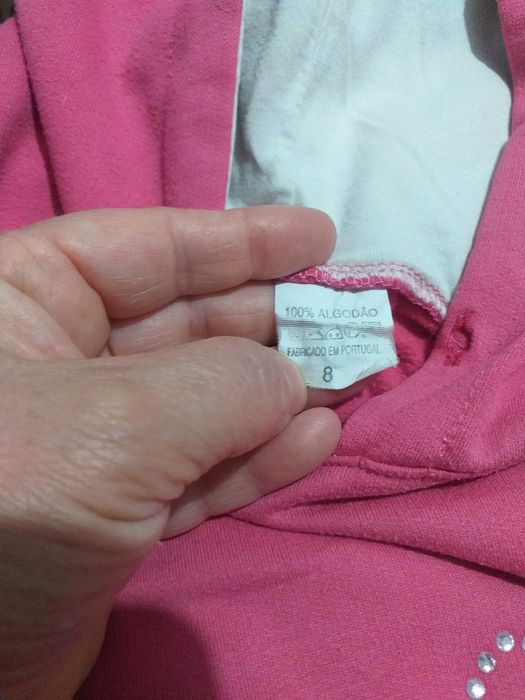 Sweat de cor  rosa Fúschia- Menina 8 anos