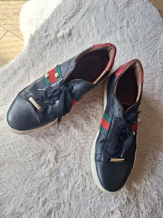Czarne buty sneakersy Carl Scarpa skórzane trampki 41