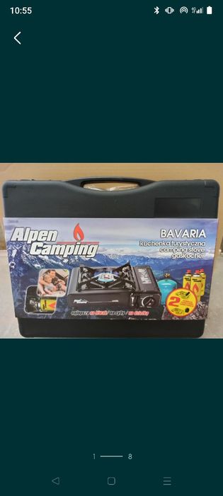 Портативна газова туристична плита з кейсом (без газу) Alpen Camping