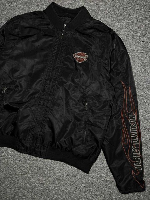 Чоловічий бомбер HARLEY DAVIDSON Flames Nylon Bomber Jacket - Розмір XL