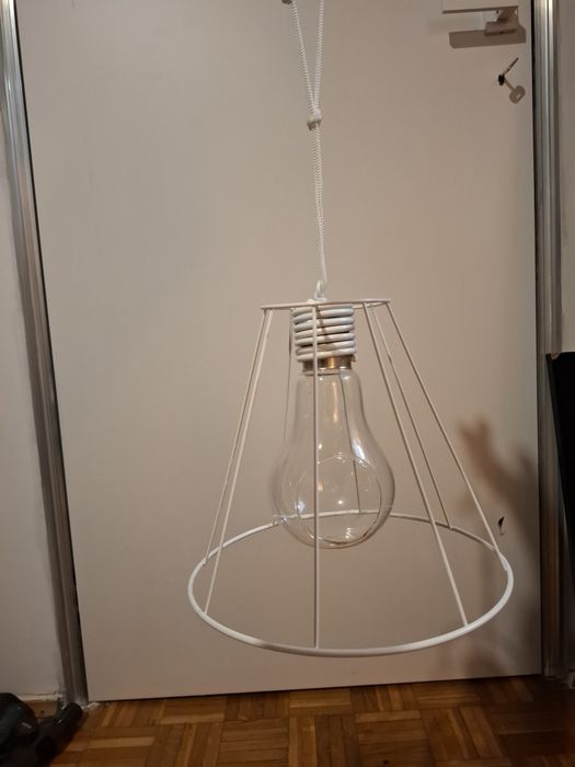 Klosz na żarówkę lampę biały industrialny loft