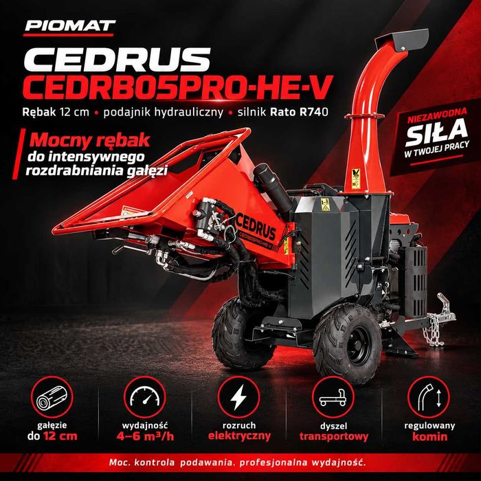 Cedrus CEDRB05PRO-HE-V rębak 12 cm podajnik hydrauliczny 2 cylindry