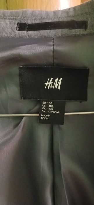 Продам легкий чоловічий піджак від бренду H&M у глибокому темно-сірому (графітовому) кольорі