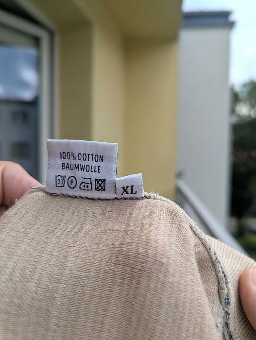 Męski koszulka t-shirt Helly Hansen XL beżowy prążkowany bawełna vintage