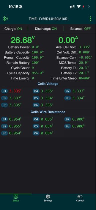 Акумулятор LP LiFePO4 24V (25,6V) - 100 Ah (2560Wh) (Smart BMS 100А)