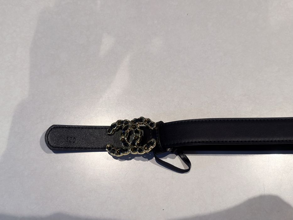 Pasek chanel 120 cm złota klamra