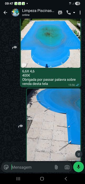 Cobertura de piscina6,60cm X 4, 60cm