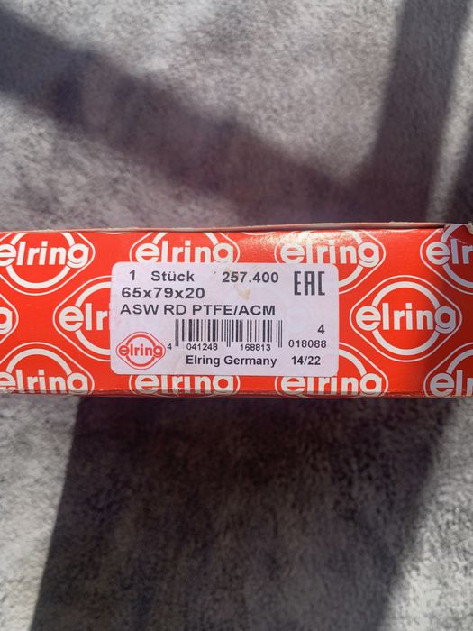 Сальник валу, колінчастого  валу; 257.400 Elring для BMW e46