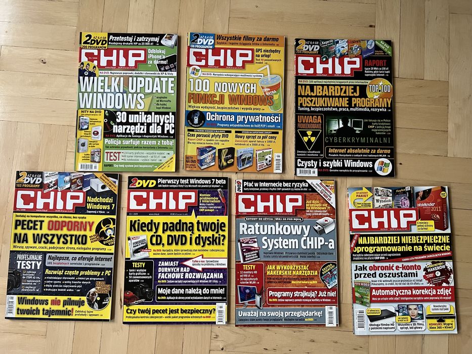 Czasopismo CHIP magazyn komputerowy.Testy,technologie2008,2009,2010