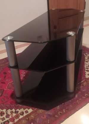 Móvel TV Vidro Preto Temperado