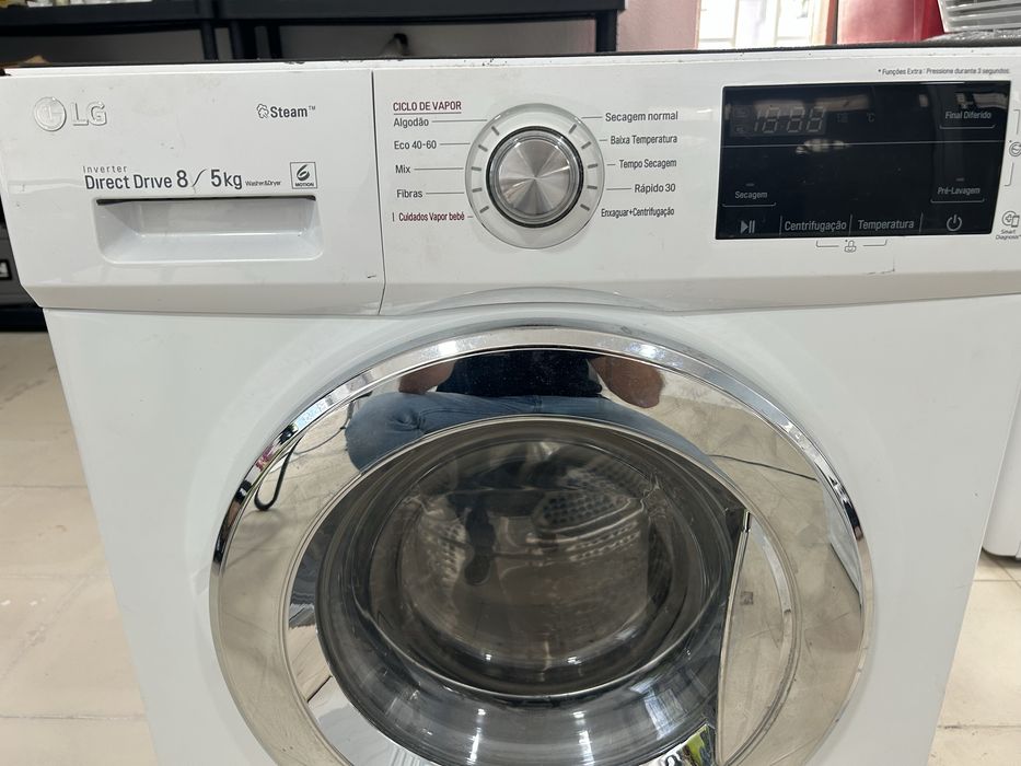 LG Máquina de Lavar e Secar Roupa 8 kg / 5 kg – Inverter Direct Drive com Vapor