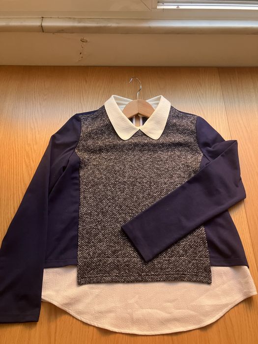 Camisola modelo retro com gola amovível