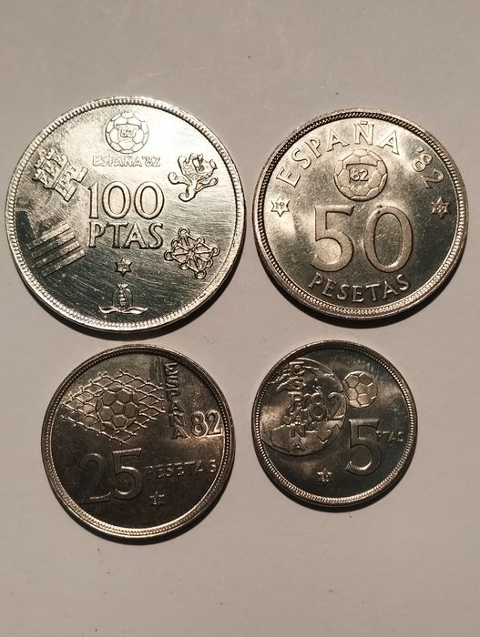 Moedas de Espanha Mundial Futebol 1982 não circuladas