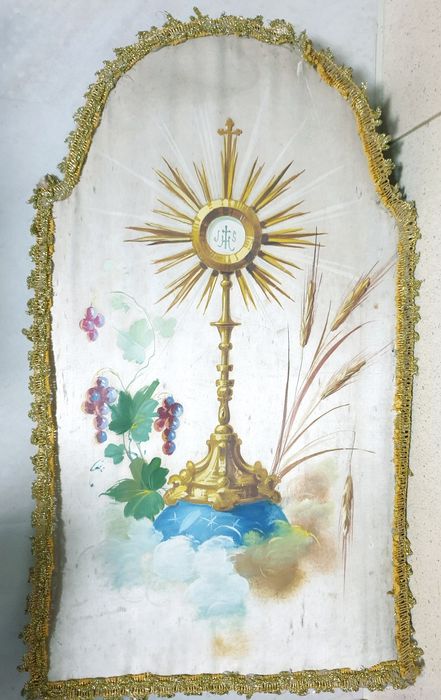 Antiga imagem - antigo grande registo de Custódia pintado à mão