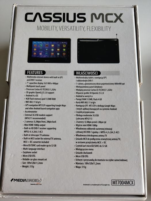 Tablet media droid mt 7004mcx klawiatura, TV