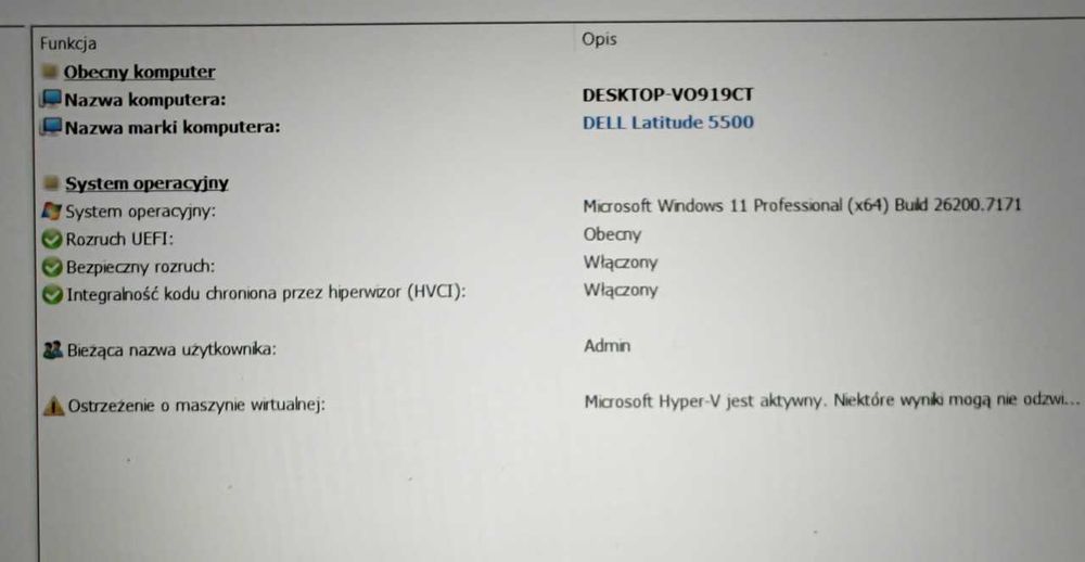 Szybki Dell Latitude 5500 Win 11 16/512 i5-8365u Podświetlana klaw 15,
