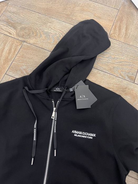 Зіп худі armani excnange зіп худі армані вишете лого