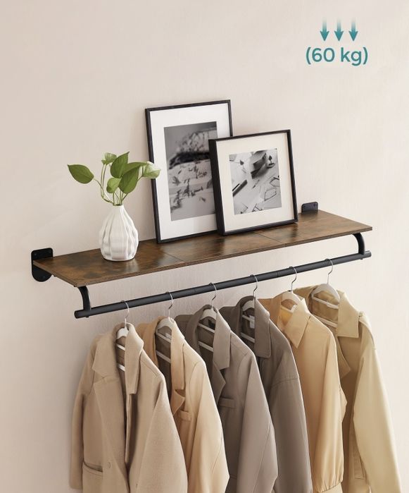 Wieszak ściennyna ubrania z półką 2 w 1 NOWY