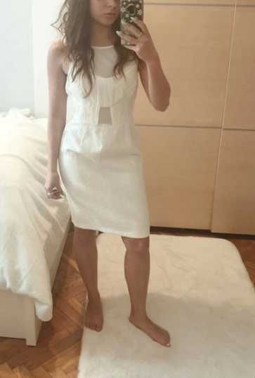 Biała sukienka z siateczką, M