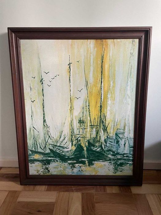 Quadro com barcos à vela