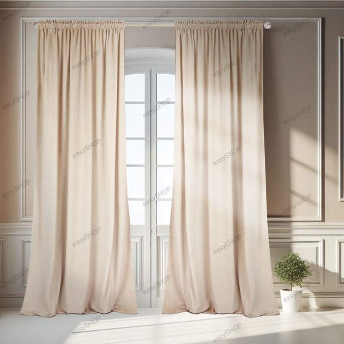 2 zasłony welurowe beżowe