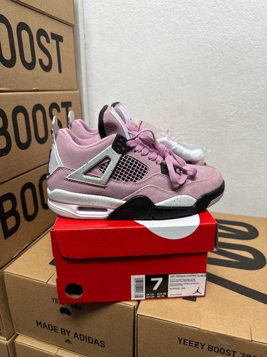 Кроссовки Nike Jordan 4 pink / Джордан розовые высокие 37 38 39 40