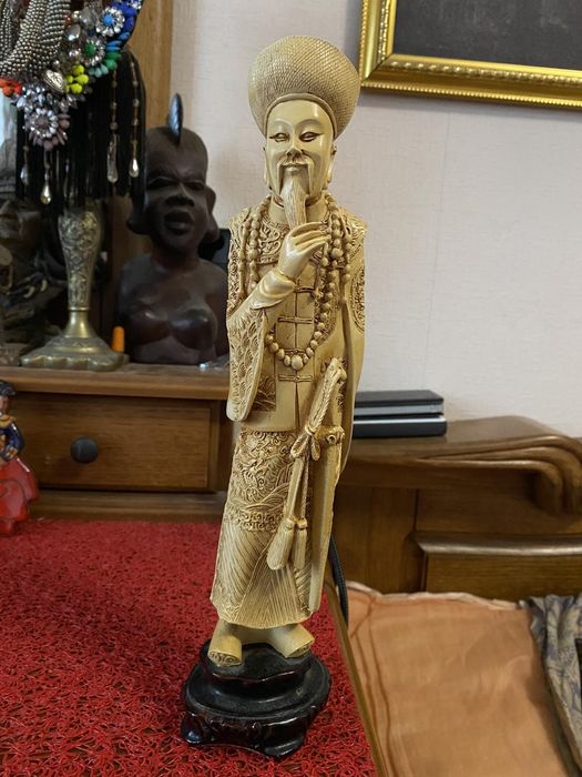 Японская статуэтка Император, мудрец, кость, антиквариат, окимоно