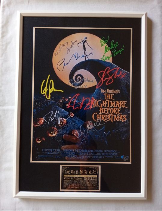 Moldura Filme Nightmare Before Christmas com Autógrafos (A4)