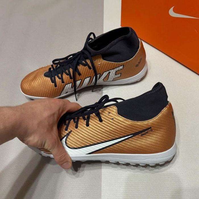 Нові сороконожки бутси футзалки Nike Air Vapor бронзові Tiempo 46 р 9