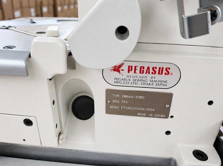 Máquina bainhas interlock PEGASUS CW664-35BC aspiração corte linha