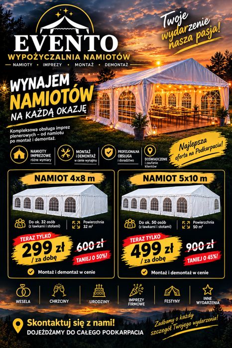 Namiot imprezowy wynajem