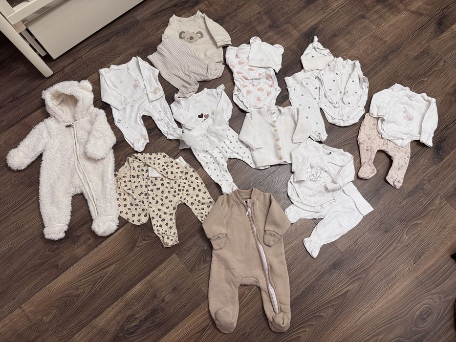 Речі для новонародженого, всього 48 речей,  H&M, Minikin, на осінь/весну, + конверт+ шапочки + носочки