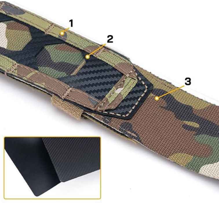 Pas taktyczny bojowy WOLF Carbon Combat QR dwuczęściowy Molle multi cam wojskowy survival