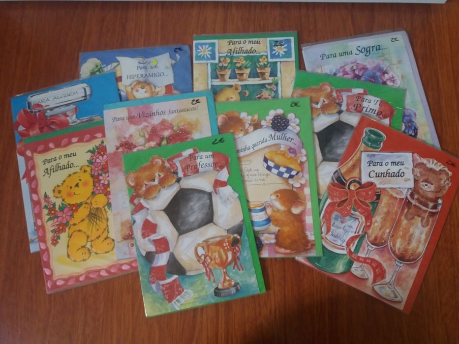 Postais: Aniversário, Natal, Mãe, Pai etc