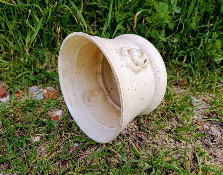 Vaso floreira pedra leão em faiança