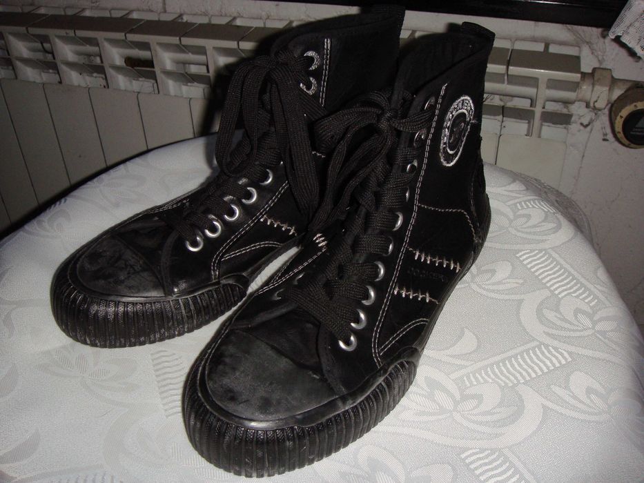 Buty  - Męskie  Czarne  Rockowe ,,, 43