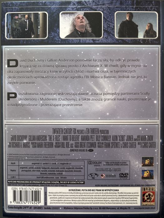 Z archiwum X chcę wierzyć DVD