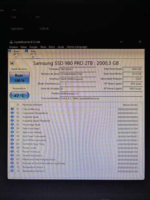 Samsung 980 PRO 2TB NVMe SSD M.2 PCIe 4.0 - Excelente Estado
