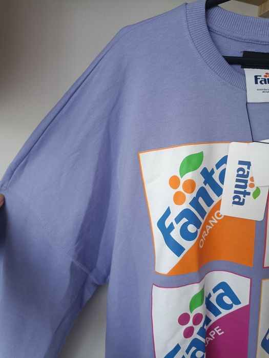 Lefties rozmiar M bluza fioletowa z nadrukiem fanta