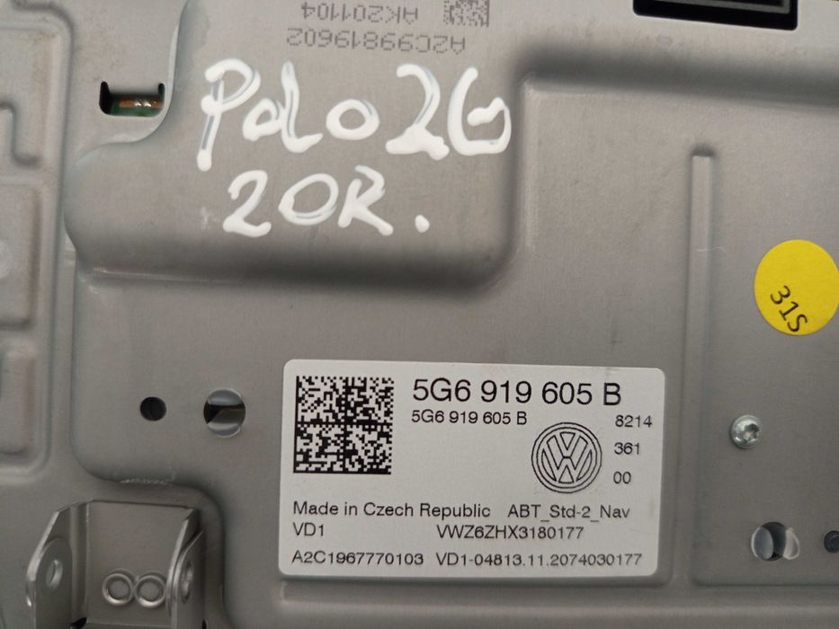 Wyświetlacz Nawigacji VW Polo 2G Passat B8 Tiguan Golf 7 5G6.919.605B