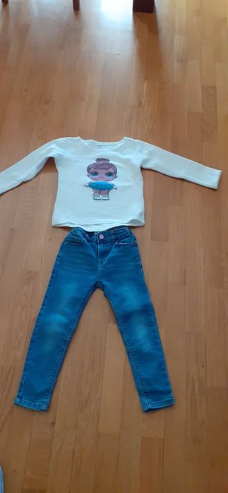 Calça 4-5 anos 110cm + camisola lol
