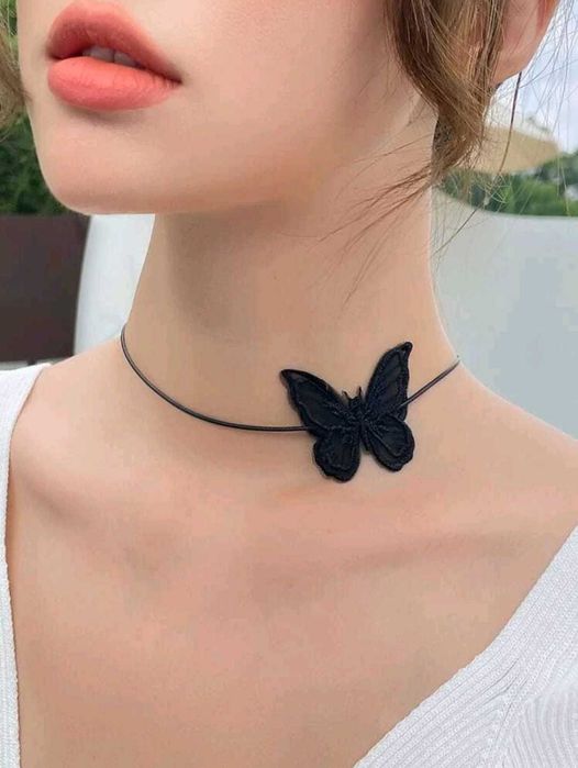Naszyjnik kolia choker motylek